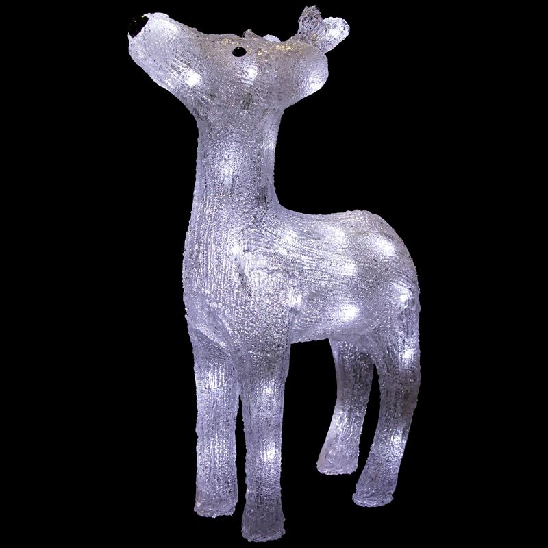 Northlight LED Lighted Commercial Grade Acrylic Reindeer Outdoor Christmas Decoration - 15" - Pure White Lights, 1 of 8