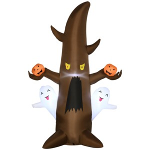 Syemin Decorative Holiday Scene Props Halloween Inflatables Outdoor Decoration Ghost Tree with Pumpkins Blow-Up Decor Indoor, Brown, 39.25"*31.5"*59" - 1 of 4