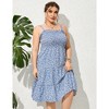Plus Size Summer Dresses Women  Smocked Flowy Ruffle A Line Maxi Dress - 2 of 4