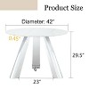 NicBex Modern 42 Inch Round Coffee Table with Silver/Gold Stainless Steel Legs for Living Room,Bedroom - 3 of 4