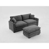 L-Shaped Sectional Sofa with Ottoman, USB & Cup Holders, Modular - 3 of 4