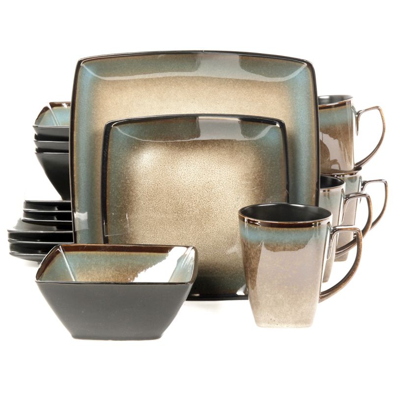 Gibson Tequesta 16pc Square Dinnerware Set- Taupe, 3 of 6