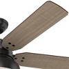 52" LED Mill Valley Damp Rated Ceiling Fan Black - Hunter: Rustic Farmhouse Style, 5 Blades, Remote Controlled - 3 of 4