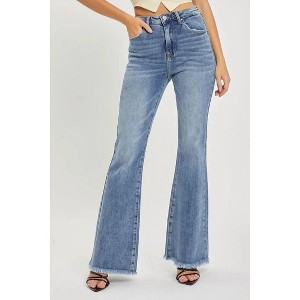Women's Frayed Hem Flare Jeans - RISEN - 1 of 4