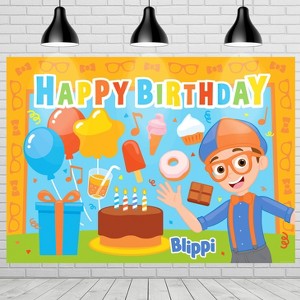 Treasures Gifted Blippi Banner Backdrop - Blippi Party Supplies - 1 of 1