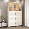 Bella Depot Portable Wardrobe Armoire Cabinets Closet Storage Organizer for Clothes - 3 of 4