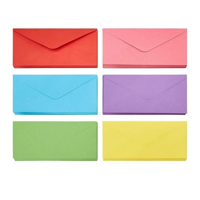 Business Envelopes - 120-Pack #10 Envelopes, Standard V-Flap Envelopes for Office, Invoices, Letters, Windowless Design, Gummed Seal 6 Assorted Colors