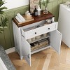 TIRAMISUBEST Farmhouse Storage Cabinet with Drawer and Adjustable Shelf,Kitchen Cabinet with Walnut Countertop - 4 of 4