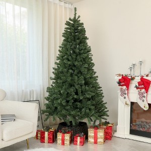 FURNIinspire Artificial Trees Auto Open Artificial Christmas Tree Christmas Decorations Holiday Decor For Living Room, Home, Green, 49.2"*49.2"*88.6" - 1 of 4