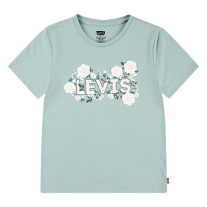 Levi's® Girls' Short Sleeve Scoop Neck T-Shirt - Green - 1 of 4