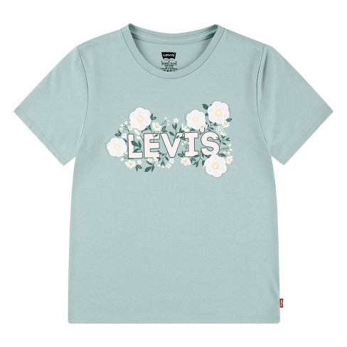 Levi's® Girls' Short Sleeve Scoop Neck T-Shirt - Green - image 1 of 4