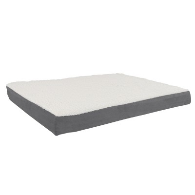 Pet Adobe Memory Foam and Sherpa Dog Bed - 36" x 27" x 4", Gray