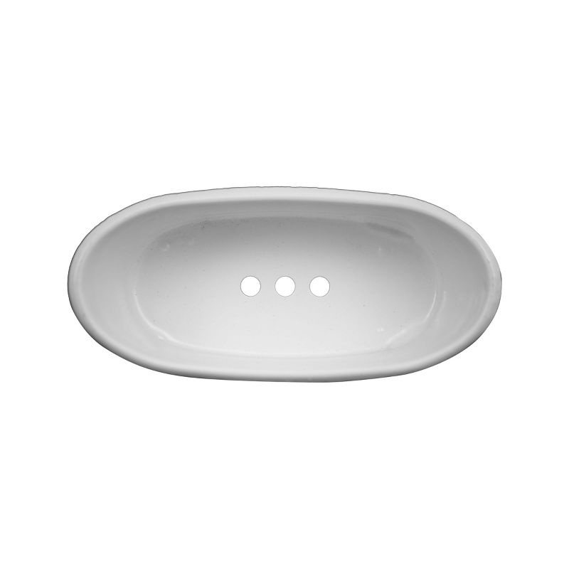 White Enamel Bathtub Soap Dish with Wood Bead Feet - Foreside Home & Garden, 2 of 7