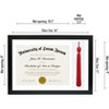Americanflat 11x16 Graduation Frame with tempered shatter-resistant glass - 2 Opening Mat Displays 8.5"x11" Diploma or Certificate - 2 of 4