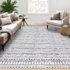 Washable Boho Geometric Rug Non Slip Low Pile Rug Soft Throw Floor Cover Foldable Indoor Carpet for Living Room Bedroom Playroom Nursery - 3 of 4