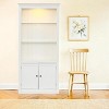 78.75'' Display Cabinet with Adjustable 5-Color LED Light, Retro Bookcase with Glass Shelves, Decorative Storage Cabinet for Living Room-Maison Boucle - 3 of 4