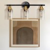 DORESshop 22.64 in. 3-Light Matte Black Modern Bathroom Vanity Light with Clear Glass Shade and Gold Socket - 2 of 4