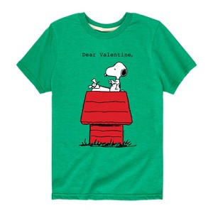 Boys' - Peanuts - Dear Valentine Snoopy Short Sleeve Graphic T-Shirt - 1 of 4