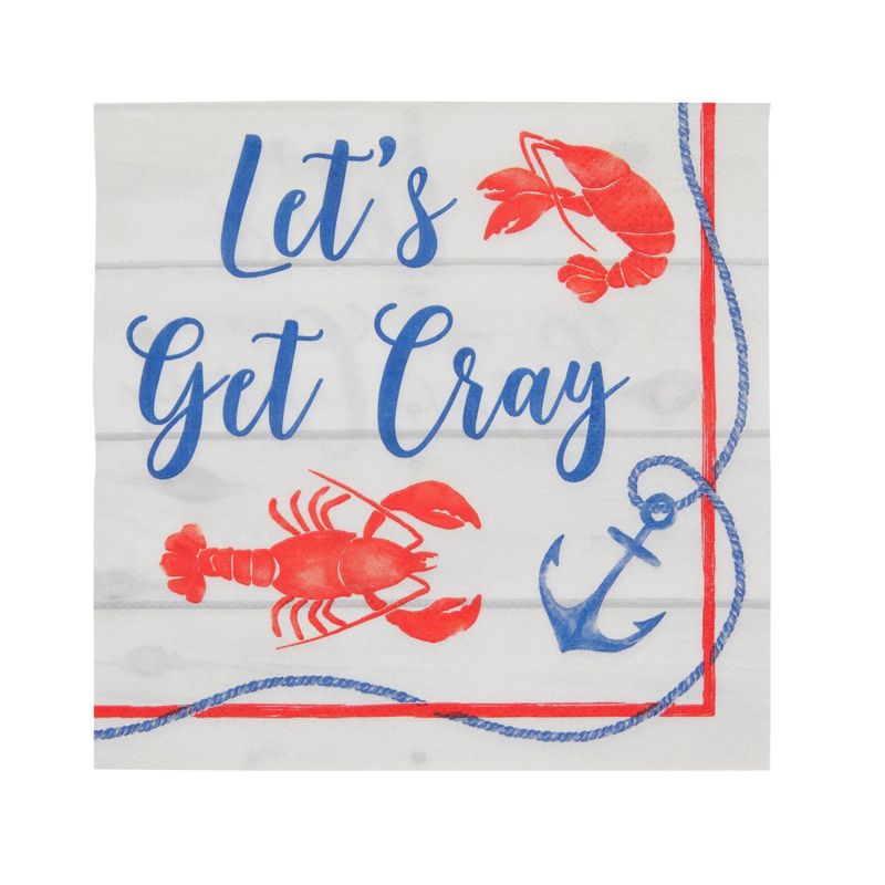 100 Pack Crawfish Paper Napkins for Crawfish Boil Party Supplies and Decor (2-ply, 6.5 In), 4 of 5