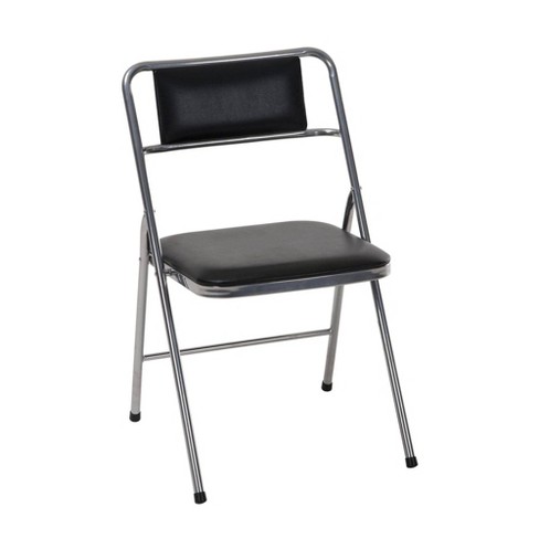 Cosco 4pk Stylaire Vinyl Padded Folding Chair Black