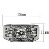 Slickblue Men's Polished Stainless Steel Ring Sparkling CZ Clear Round Fashion Jewelry, Size 8-13 - 2 of 4