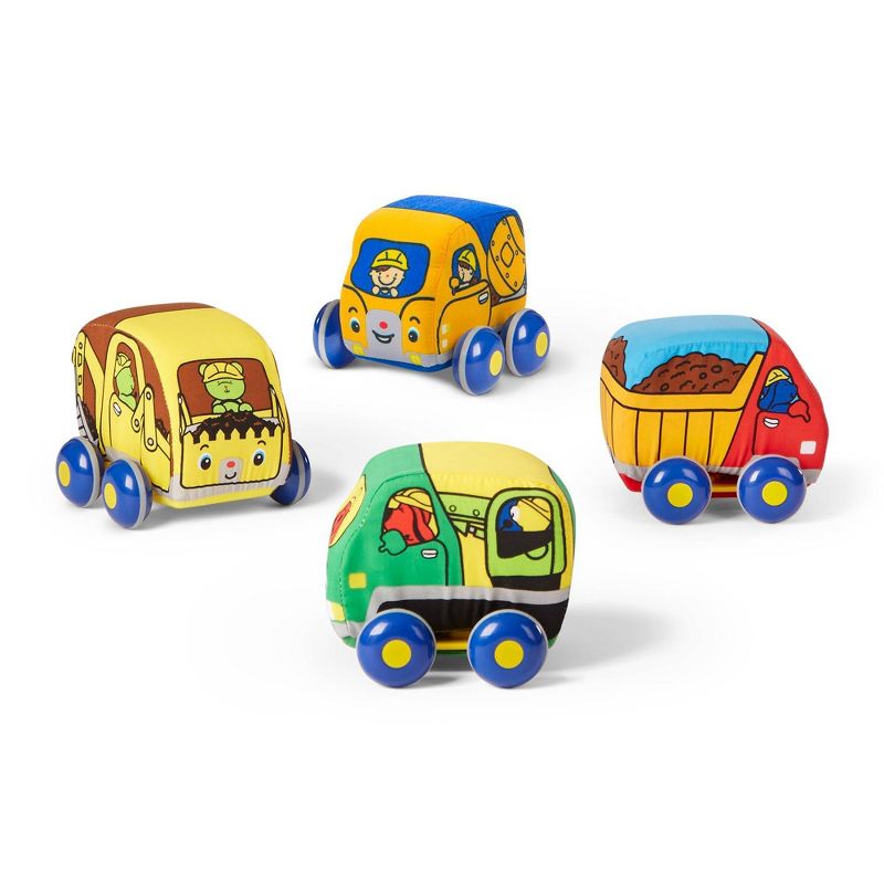 Melissa &#38; Doug Pull-Back Construction Vehicles - Soft Baby Toy Play Set of 4 Vehicles, 5 of 13