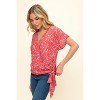 WEST K Women's Dallas Side-Tie Short Dolman Sleeve Faux Wrap Top - 2 of 4