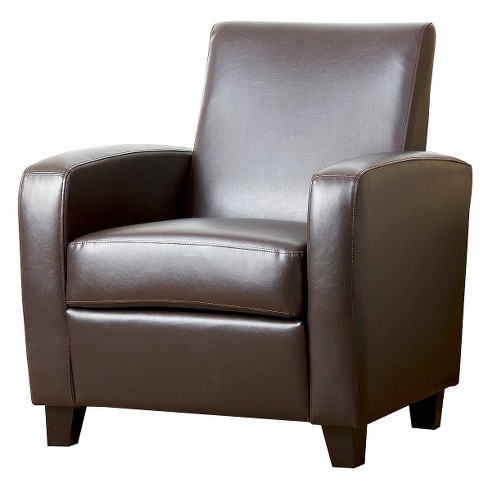 Bailey Club Chair Leather Dark Brown Abbyson Living Target