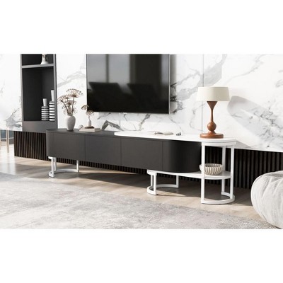 NicBex TV Stand for 75 Inch TV,TV Entertainment Center with 3 Drawers and Metal Adjustable Legs,Modern TV Console Table for Living Room