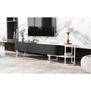 NicBex TV Stand for 75 Inch TV,TV Entertainment Center with 3 Drawers and Metal Adjustable Legs,Modern TV Console Table for Living Room - 1 of 4