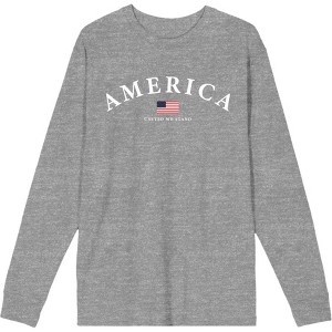 Americana American Flag Adult Crew Neck Long Sleeve Tee - 1 of 2