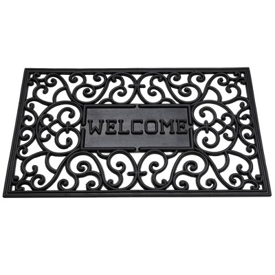 Festive Scrollwork Welcome Outdoor Coir Door Mat 18" x 30"