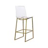 Meridian Furniture,Lumen Gold Metal/Lucite Polycarbonate Stool - 2 of 4