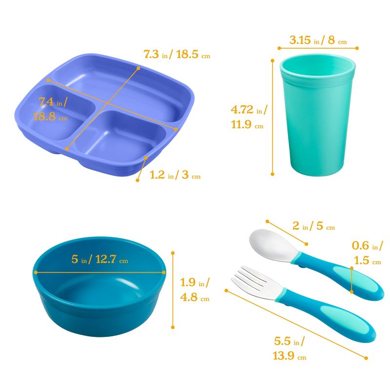 ECR4Kids My First Meal Pal Combo Set, Kids Plastic Tableware and Utensils, 15-Piece, 3 of 10