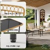 4-Piece Outdoor Patio Furniture Set, All-Weather PE Rattan Wicker Loveseat & Chairs with Glass Coffee Table & Steel Frame, Boho Conversation Set - 3 of 4