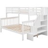 Streamdale Stairway Twin-Over-Full Bunk Bed with Storage and Guard Rail for Bedroom, White color - 3 of 4