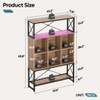 Bestier 43" Bookshelf with LED Light, Industrial Bookcase with 6 Cubes and 3 Open Storage Shelves - 4 of 4