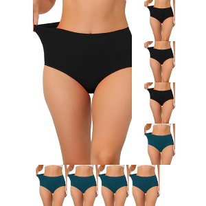 INSPIRE CHIC Women's High Waist Available in Plus Size Tummy Control Briefs 9 Packs - 1 of 4