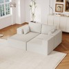 108.3" Corduroy Upholstered Modular L-Shaped Sectional Sofa with Chaise, 3-piece Free Combinations - 3 of 4