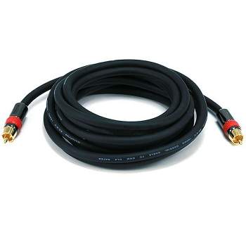Monoprice Digital Coaxial Audio Cable - 12 Feet - Black | High Quality RG6 RCA CL2 Rated, Gold plated