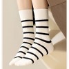 Anna-Kaci 3 Pairs Women's Striped Crew Socks with Ribbed Knit Design and Anti-Pilling Cotton Blend - 3 of 4