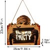 Happy Halloween Hanging Signs Decorations, LED Ambient Light Wooden Welcome Sign Halloween Themed Wooden Door Hanging Party Decoration - 2 of 4
