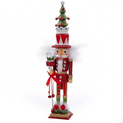 Kurt Adler 15" Hollywood Red and Green Tree Hat Nutcracker