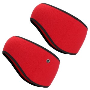 Unique Bargains Polar Fleece Stretchy Running Sweatband Ear Warmer Headbands 2 Pcs - 1 of 3