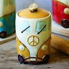 Ceramic Van Canisters – 10 Inch Height – Set of Three with Surfboard Handles By Kalalou - 3 of 3