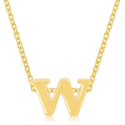 ShineHigh Gold Plated Stainless Steel Lowercase Initial Pendant Necklace with 18" Chain + 2" Extender – Letters B to Z