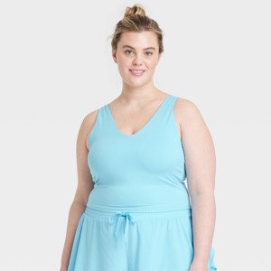 Women's Flex Light Support V-Neck Cropped Sports Bra - All In Motion™ - 1 of 3