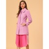 Allegra K Women's Peter Pan Collar Single Breasted Outwear Winter Buttoned Long Coat - 4 of 4