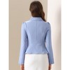 INSPIRE CHIC Women's Elegant Peter Pan Collar Long Sleeve Button Work Peplum Blazer - 3 of 4