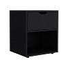TIRAMISUBEST 19.7-Inch High Nightstand End Table with Open Shelf - Black Mobile File Cabinet - 4 of 4